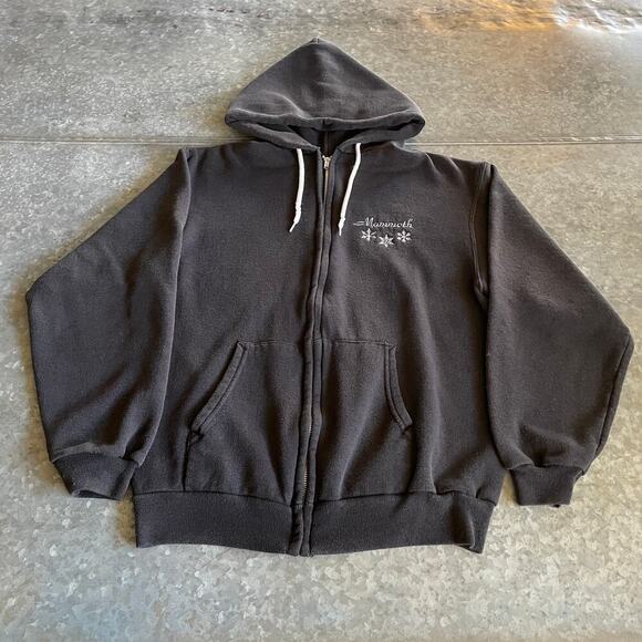 Vintage Mammoth Hoodie Sweatshirt Large Black Mountain Ski Snow Snowboard 90s - Picture 2 of 10